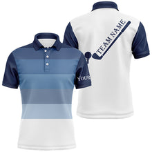 Load image into Gallery viewer, Mens golf polo shirt custom Blue and white team golf attire for men, personalized golf gifts NQS7826