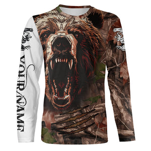 Bear Hunting Camo Customize Name 3D All Over Printed Shirts Personalized Hunting gifts NQS601