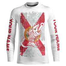 Load image into Gallery viewer, Florida flag fishing Fish hook skull Custom mens patriotic long sleeve sun protection fishing shirts NQS5945