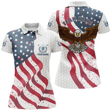 Load image into Gallery viewer, Eagle American flag Womens golf polo shirts custom white team patriotic golf shirts ladies NQS6142