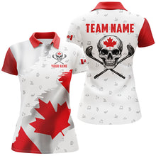 Load image into Gallery viewer, Canadian Flag Golf Clubs Skull Golf Camo Women golf polo shirts Custom Patriotic Golf Team Jersey NQS8262