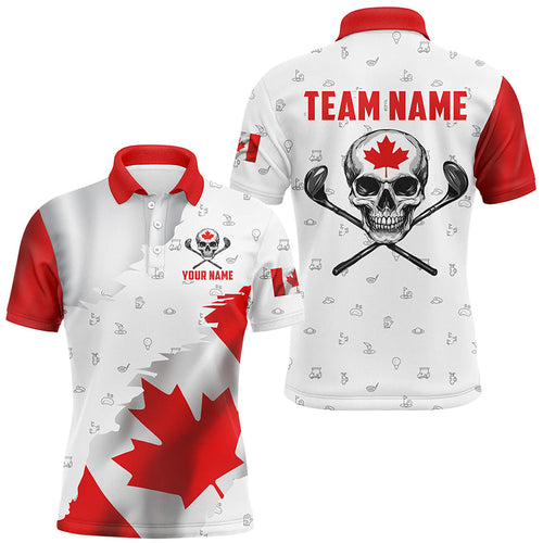 Canadian Flag Golf Clubs Skull Golf Camo Men golf polo shirts Custom Patriotic Golf Team Jerseys NQS8262