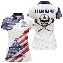 Load image into Gallery viewer, American Flag Golf Clubs Skull Golf Camo Women golf polo shirts Custom Patriotic Golf Team Jersey NQS8263