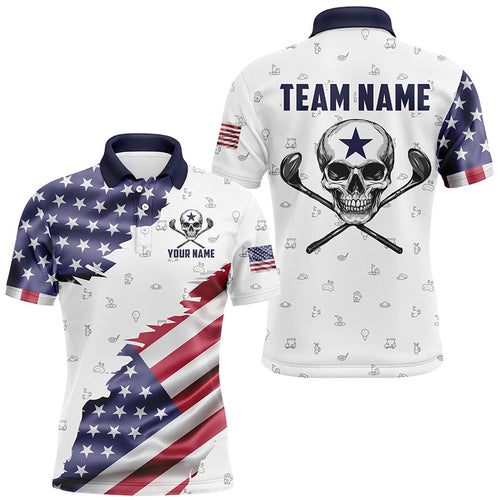 American Flag Golf Clubs Skull Golf Camo Men golf polo shirts Custom Patriotic Golf Team Jerseys NQS8263