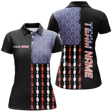 Load image into Gallery viewer, Vintage Retro American Flag Bowling Polo, Quarter-Zip Shirt For Women Custom Bowling Team Jerseys NQS8469