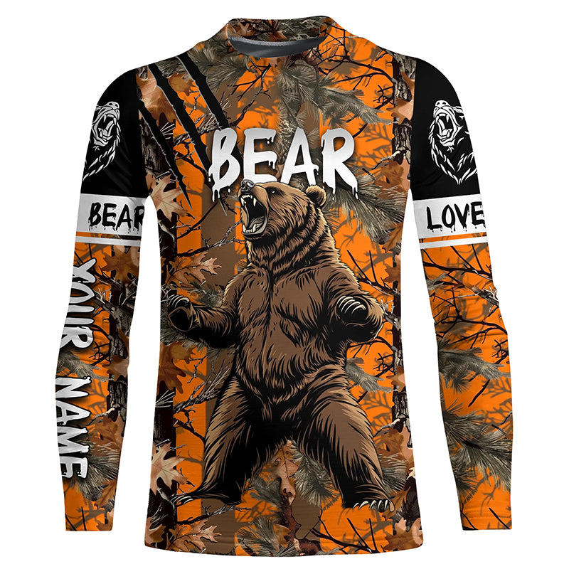 Bear hunter big game hunting Customize Name 3D All Over Printed Shirts, Bear hunting apparel NQS996