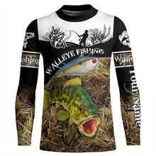 Load image into Gallery viewer, Walleye fish custom fishing shirts for men Performance Long Sleeve UV protection NQS998