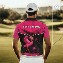 Load image into Gallery viewer, Funny Pink Flamingo Golf Polo Shirts For Men Custom Flamingo Team mens golf tops, funny golf gifts NQS11656