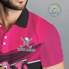 Load image into Gallery viewer, Funny Pink Flamingo Golf Polo Shirts For Men Custom Flamingo Team mens golf tops, funny golf gifts NQS11656