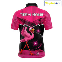 Load image into Gallery viewer, Funny Pink Flamingo Golf Polo Shirts For Men Custom Flamingo Team mens golf tops, funny golf gifts NQS11656