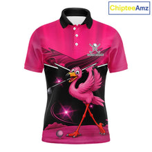 Load image into Gallery viewer, Funny Pink Flamingo Golf Polo Shirts For Men Custom Flamingo Team mens golf tops, funny golf gifts NQS11656