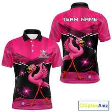Load image into Gallery viewer, Funny Pink Flamingo Golf Polo Shirts For Men Custom Flamingo Team mens golf tops, funny golf gifts NQS11656