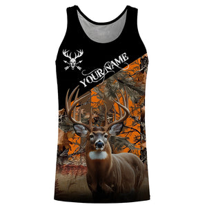 Deer Hunting orange Camo Customize Name 3D All Over Printed Shirts Hunting gift NQS850