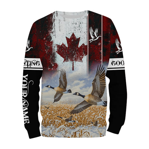 Canada flag Goose hunting Customize 3D All Over Printed Shirts Personalized Waterfowl Hunting gifts NQS851