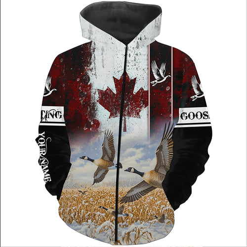 Canada flag Goose hunting Customize 3D All Over Printed Shirts Personalized Waterfowl Hunting gifts NQS851