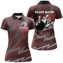 Load image into Gallery viewer, Red Lightning Thunder Storm Team bowling shirts for women custom bowling Polo, Quarter zip jerseys NQS8731