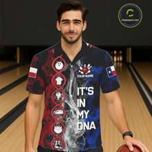 Load image into Gallery viewer, Red, White &amp; Blue Smoke Texas Flag Patriotic Team Bowling Hawaiian Shirt Custom It's in my DNA Shirt NQS11265