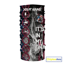 Load image into Gallery viewer, Personalized Red, White &amp; Blue Smoke American Flag Patriotic Largemouth Bass Fishing shirts NQS11267