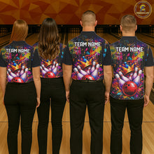 Load image into Gallery viewer, Colorful bowling jerseys Bowling Polo, 1/4 Zip Shirt for Men Custom Bowling Team shirts for bowlers NQS11473