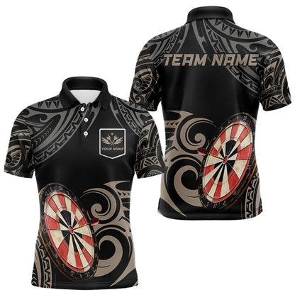 Personalized Black tribal pattern Darts Shirts For Men Custom Retro Team Darts Jerseys NQS9551