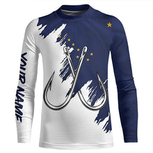 Load image into Gallery viewer, Alaska flag AK Fishing Fish Hook UV protection custom long sleeve Patriotic fishing apparel NQS8265