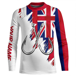 Hawaiian flag HI Fishing Fish Hook UV protection custom long sleeve Patriotic fishing apparel NQS8269