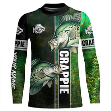 Load image into Gallery viewer, Crappie fishing green shirt Custom name Long Sleeve Fishing Shirts, fishing gifts for men, women, kid NQS4141