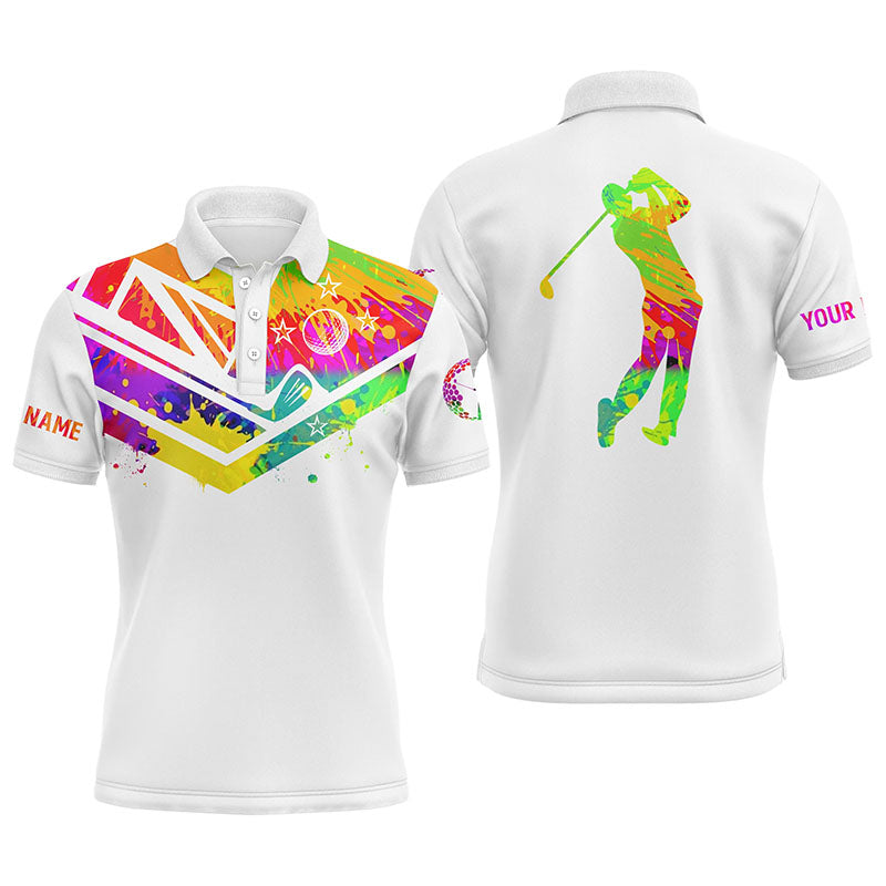 Mens golf polo shirts watercolor New Zealand flag custom name white golf shirt NQS4362