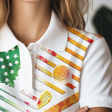 Load image into Gallery viewer, Irish American Flag Women golf polo shirt Custom St Patrick Day This is my lucky golf shirt NQS9398