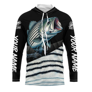 Personalized striped bass scales Fishing jerseys, striper Custom Long Sleeve Performance Fishing Shirt NQS4947