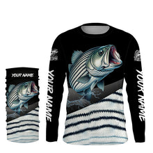 Load image into Gallery viewer, Personalized striped bass scales Fishing jerseys, striper Custom Long Sleeve Performance Fishing Shirt NQS4947