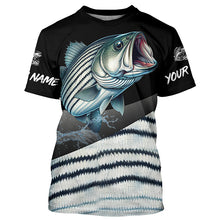 Load image into Gallery viewer, Personalized striped bass scales Fishing jerseys, striper Custom Long Sleeve Performance Fishing Shirt NQS4947