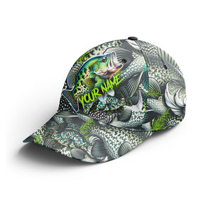 Crappie fishing green scale Custom fishing hat Unisex Fishing Baseball Angler hat cap NQS1663
