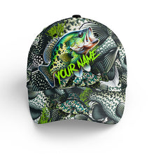 Load image into Gallery viewer, Crappie fishing green scale Custom fishing hat Unisex Fishing Baseball Angler hat cap NQS1663