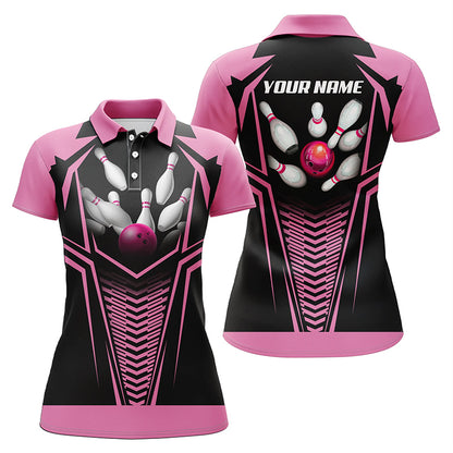 Custom bowling shirt for women – personalized team jersey front view