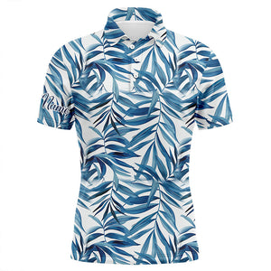 Blue tropical pattern Mens golf polo shirts custom golf wear for mens, golf team polo shirts NQS7638