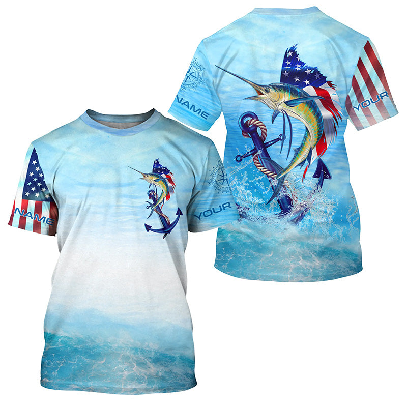 Marlin fishing blue deep sea Custom UPF fishing Shirts jersey, custom –  ChipteeAmz