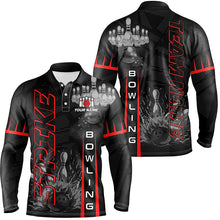 Load image into Gallery viewer, Custom Strike Bowling Shirts For Men, Personalized Bowling Team Jerseys | Red NQS8288
