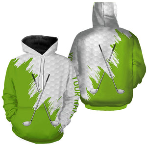 White golf ball pattern custom golf clubs Golf Hoodies, team hoodie golf tops | Green NQS8496