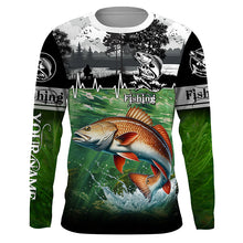 Load image into Gallery viewer, Redfish puppy drum Fishing UV protection Custom name long sleeves fishing shirt for men, women, Kid NQS2651