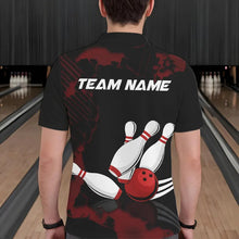 Load image into Gallery viewer, Black and Red bowling shirts for men Custom bowling team league jerseys, gift for bowlers NQS9402