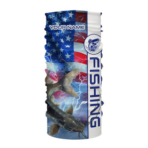 American flag Catfish lightning Long Sleeve Fishing Shirts custom Patriotic Catfish fishing jerseys NQS9560