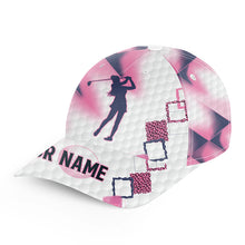 Load image into Gallery viewer, Pink golf hat for women custom name golf cap hat, gift for golf lovers NQS3490