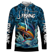 Load image into Gallery viewer, Mahi mahi Fishing blue camo Custom UV protection long sleeves fishing shirts NQS5771