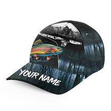 Load image into Gallery viewer, Rainbow Trout fishing blue camo Custom fishing hat Unisex Fishing Baseball Angler fishing hat cap NQS6161