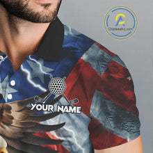 Load image into Gallery viewer, American Flag Eagle Lightning Thunder Golf Polo Shirts For Men Custom Patriotic Golf Team Jerseys NQS11503