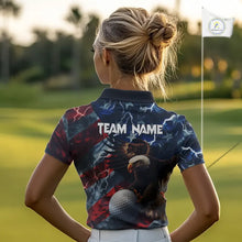 Load image into Gallery viewer, American Flag Eagle Lightning Thunder Golf Polo Shirts For Women Custom Patriotic Golf Team Jerseys NQS11503