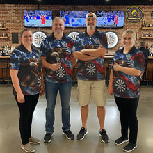 Load image into Gallery viewer, American Flag Eagle Lightning Thunder Dart Shirts For Men Custom Patriotic Dart Team Jerseys NQS11504