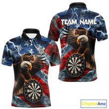 Load image into Gallery viewer, American Flag Eagle Lightning Thunder Dart Shirts For Men Custom Patriotic Dart Team Jerseys NQS11504