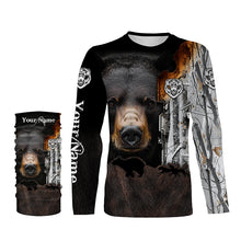 Load image into Gallery viewer, Black bear hunting dog winter camo Customize 3D All Over Printed Shirts Personalized hunting apparel NQS1689